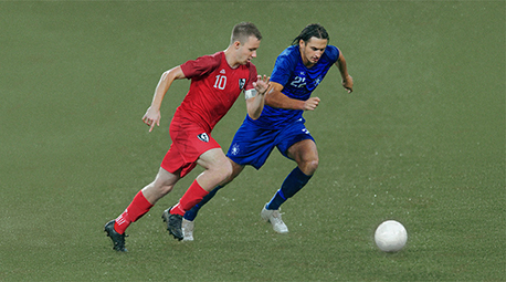 Futballmérkőzés jelenete.
