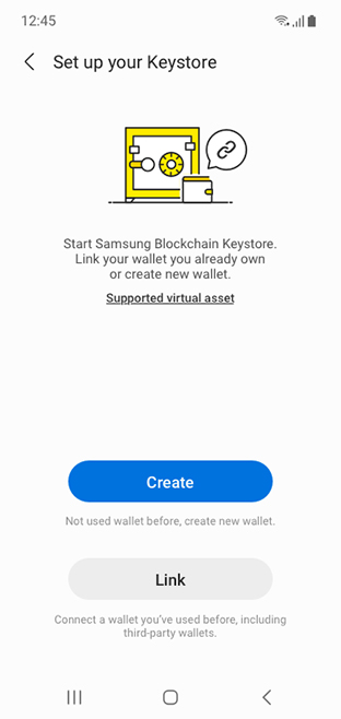 samsung blockchain wallet app