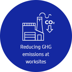 An icon for the reduction of the GHG emissions at worksites